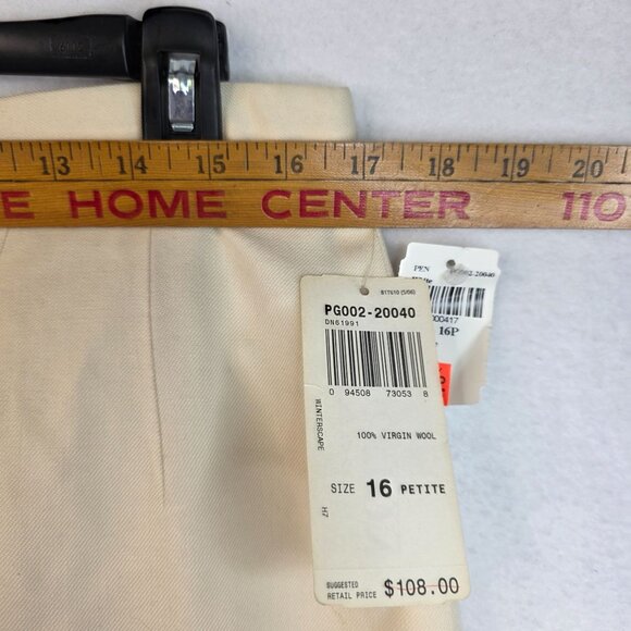 Pendleton Wool Skirt Petite 16 Cream Textured Details Vintage USA Deadstock - Picture 7 of 8